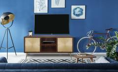 Mueble TV Solaris madera y efecto oro envejecido