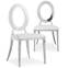 Sonia Set mit 2 Stühlen aus silbernem Metall und mit Kunstlederbezug Weiß