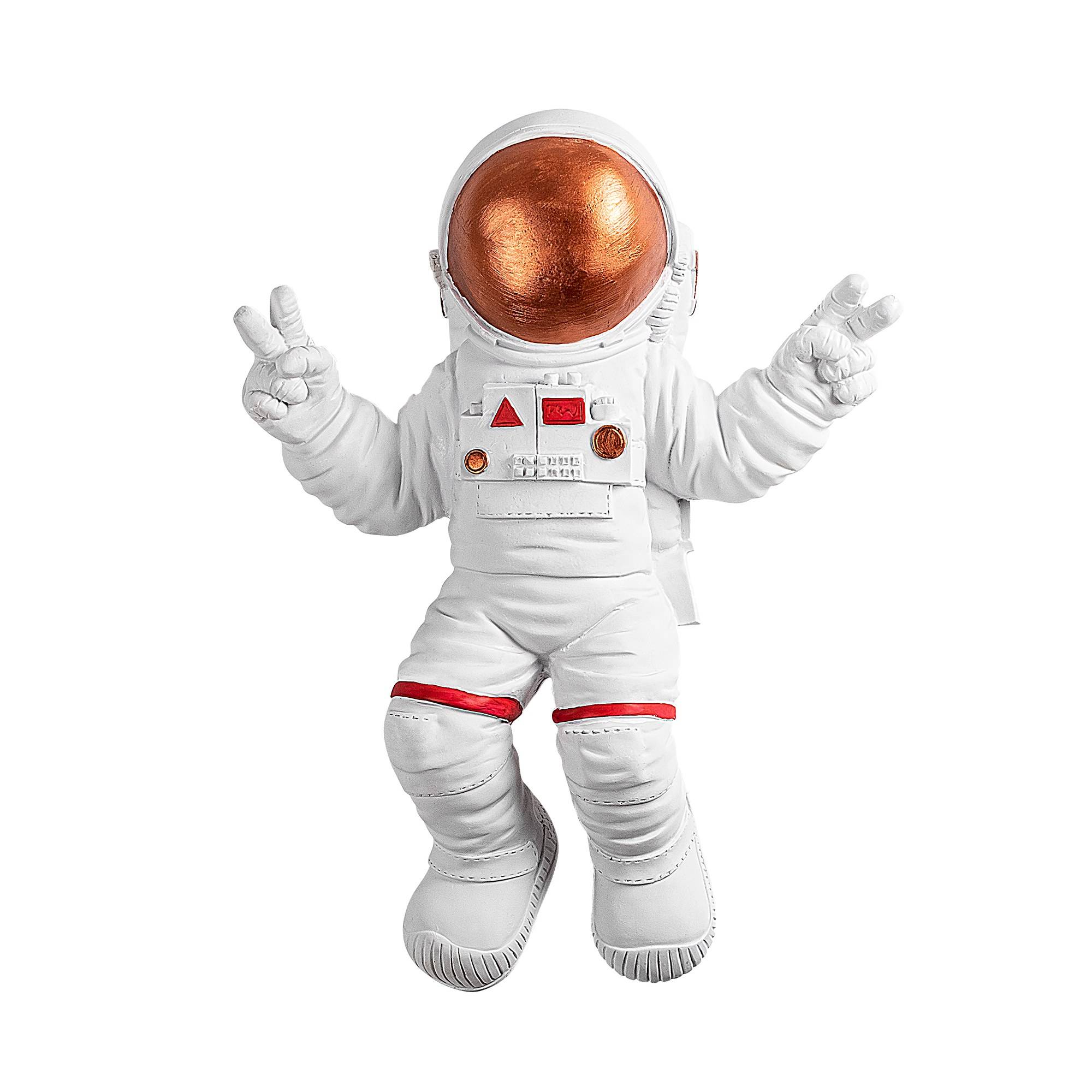 Akers Astronaut Muurbeeld L35xH47cm Wit en Brons