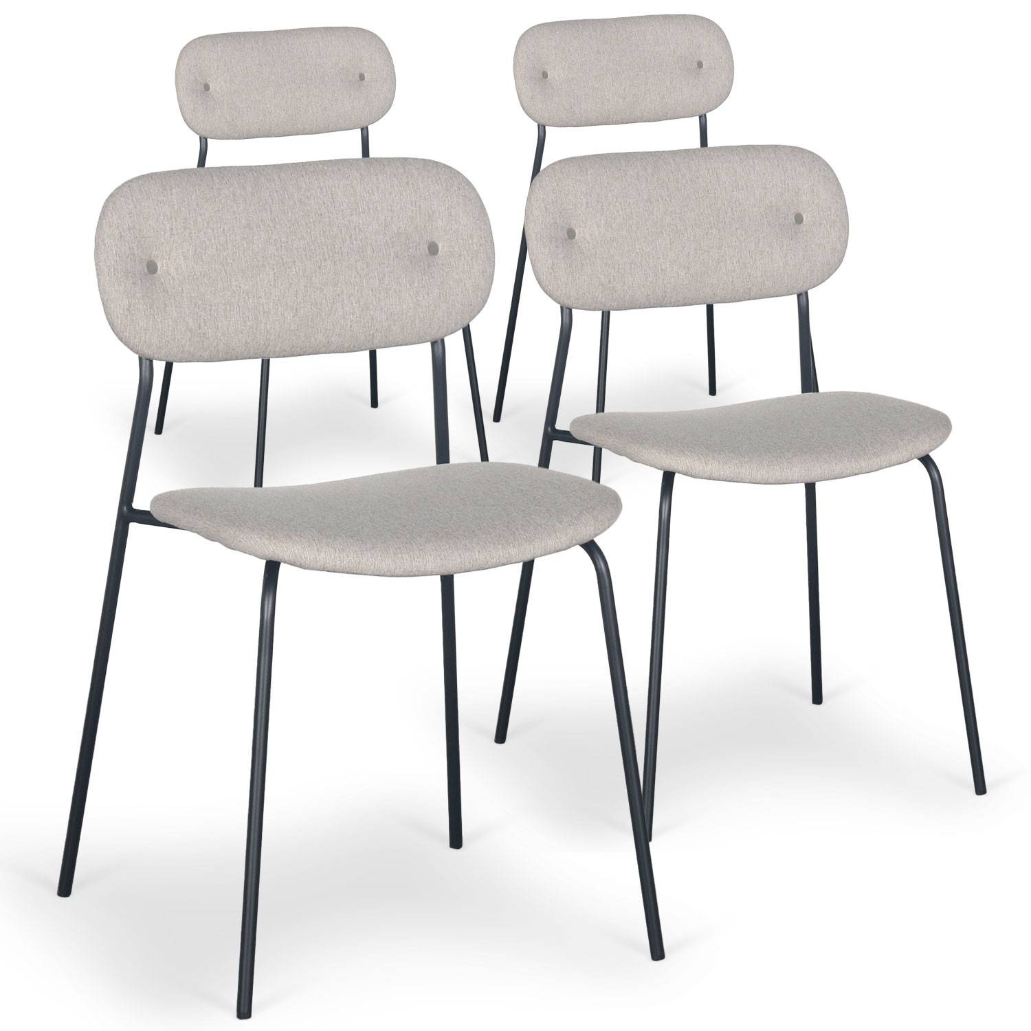 Set van 4 moderne Stellair stoelen Beige stof