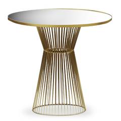 Sunaria ronde bartafel van gespiegeld glas met gouden poten