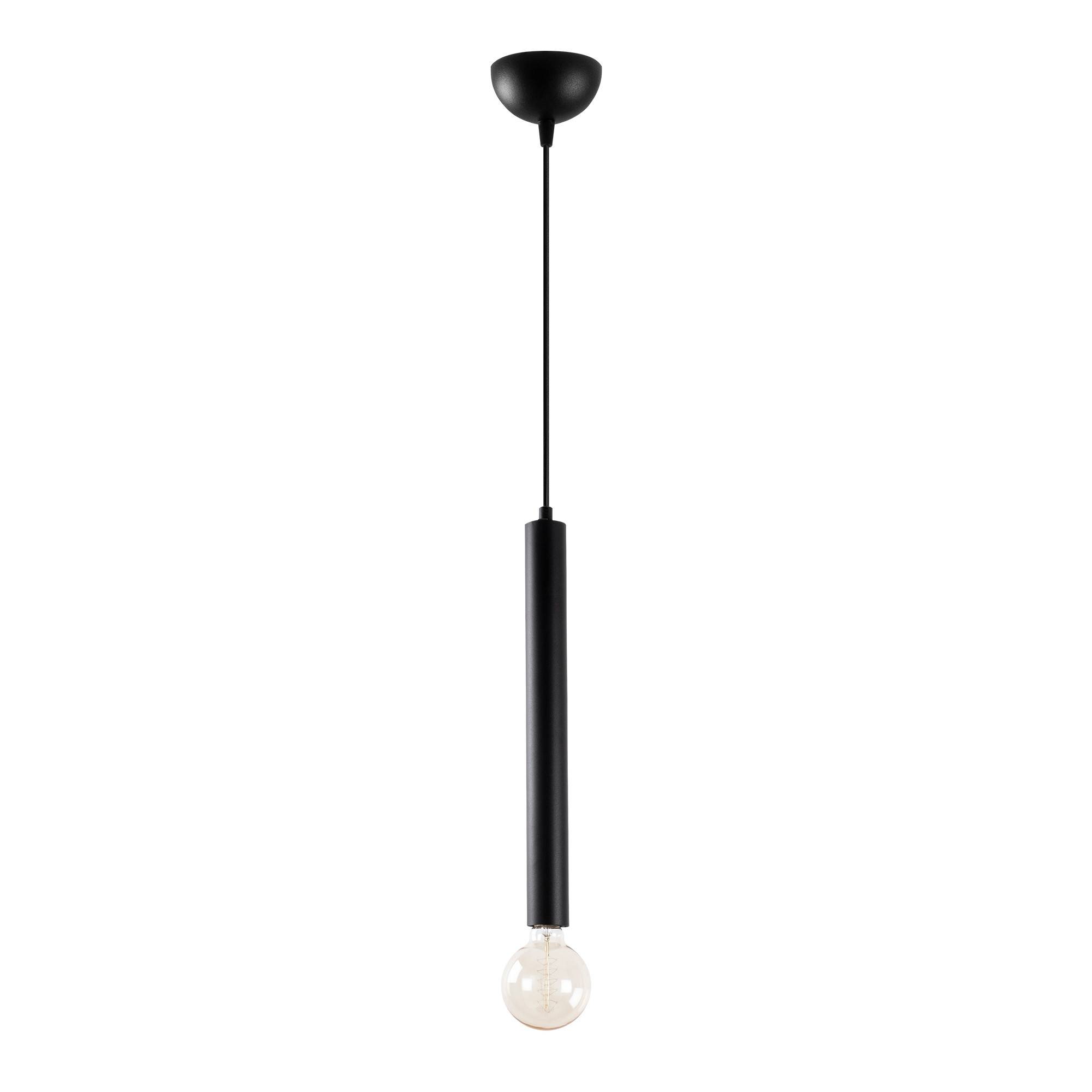 1-lichts lange-buis hanglamp Jona Métal Noir
