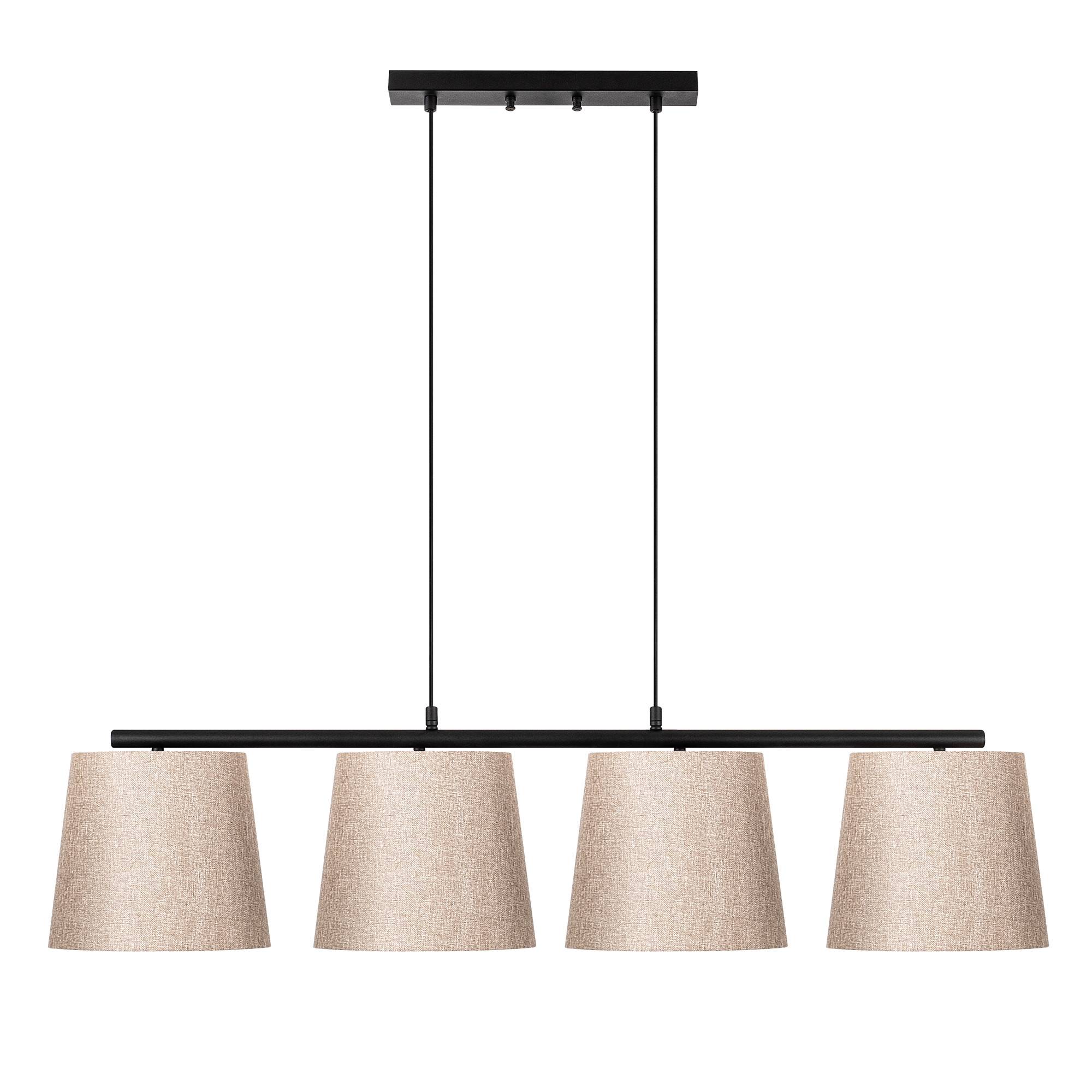Hanglamp met 4 monochroom afgeknotte kegelvormige kappen Mitella 148 x 25 cm Metaal Zwart