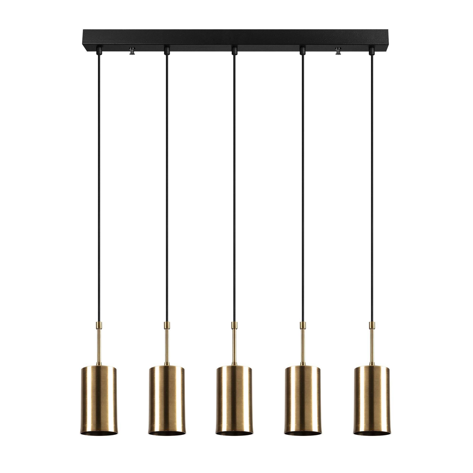Hanglamp 5 lichts Matta 79cm Metaal Zwart en Goud