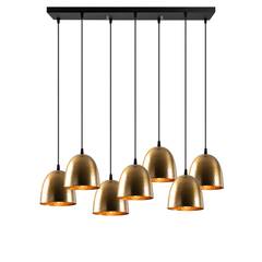 Lámpara de techo 7 campanas martilladas Tropaeum Metal Antique Gold