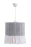 Jemna hanglamp D30cm Metaal Wit en Katoen Grijs en Wit
