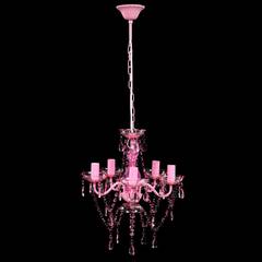 Tallaringa 5-lichts hanglamp, roze