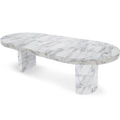 Tavolo tondo allungabile Suzie ad effetto marmo