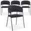 Set di 4 sedie Tabata in metallo nero e velluto nero