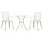Table + 2 chaises de jardin Pervenche Aluminium Blanc