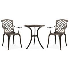 Tisch 2 Gartenstühle Pervenche Aluminium Bronze