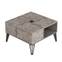Tavolino quadrato con contenitore Equinox Wood Effetto marmo marrone chiaro