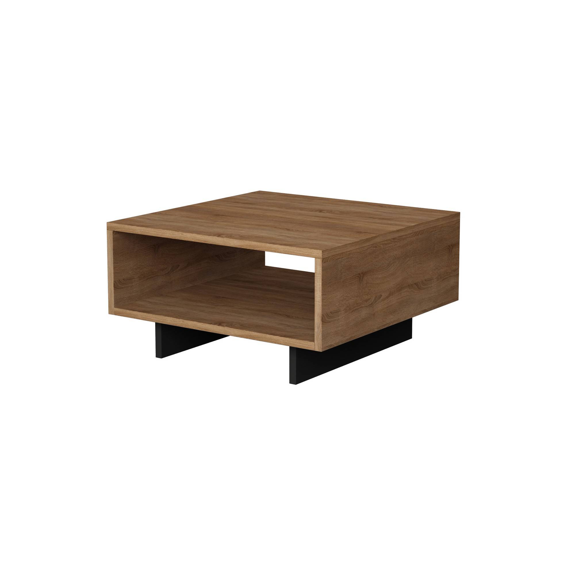 Tavolino quadrato Oris Wood Rovere e Antracite