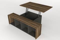 Briand converteerbare salontafel met opbergruimte Donker hout en Antraciet