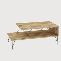 Design salontafel met 2 planken Cayena Licht hout