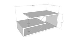 Design salontafel met 3 planken Loiria Zwart en Licht Eiken