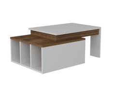 Kasbiel mesa de centro W90xD60cm Madera y Blanco