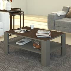 Tavolino minimalista con 2 ripiani Impressionema Grigio scuro e marrone