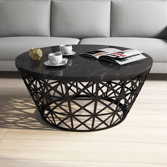 Grande cornice nera marmo bianco tavolino divano tavolino angolare