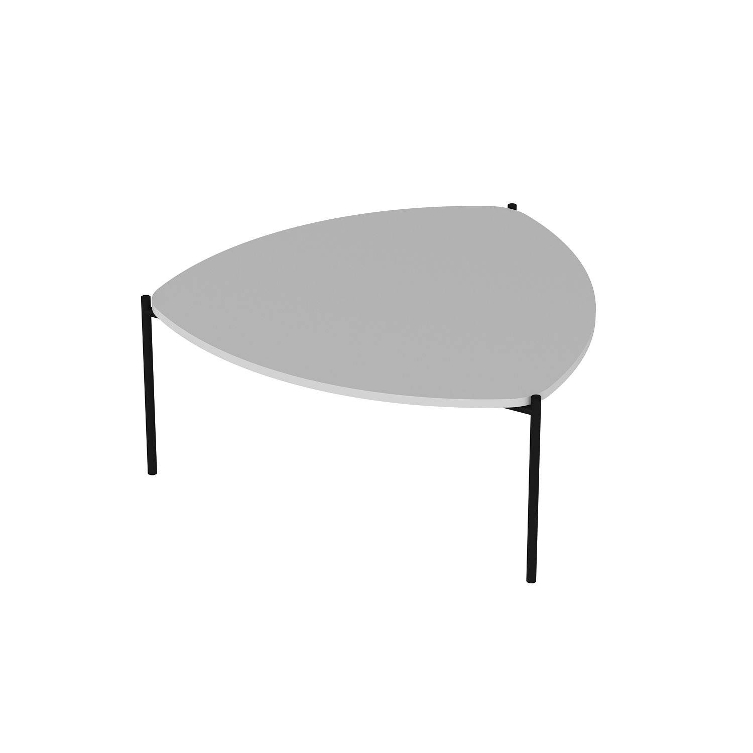 Tavolino tripode Myrtle 89x90cm in metallo nero e legno bianco