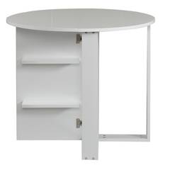 Table console ronde pliable Orothos D90cm Blanc
