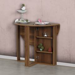 Orothos Ronde Inklapbare Console Tafel D90cm Walnoot Hout
