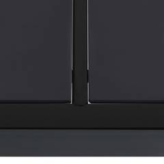 Mahoniehouten tuintafel 190X90cm in metaal en zwart glas