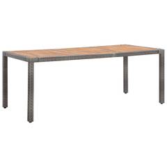 Tavolo da giardino Illinois 190x90cm in legno massiccio e resina grigia