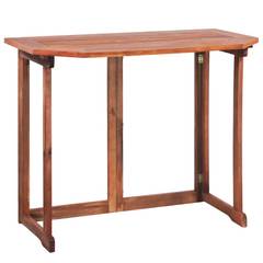 Tavolo da giardino pieghevole Pulmonary in legno massiccio 90x75cm Marrone