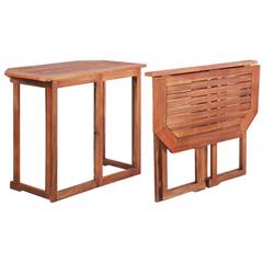 Tavolo da giardino pieghevole Pulmonary in legno massiccio 90x75cm Marrone