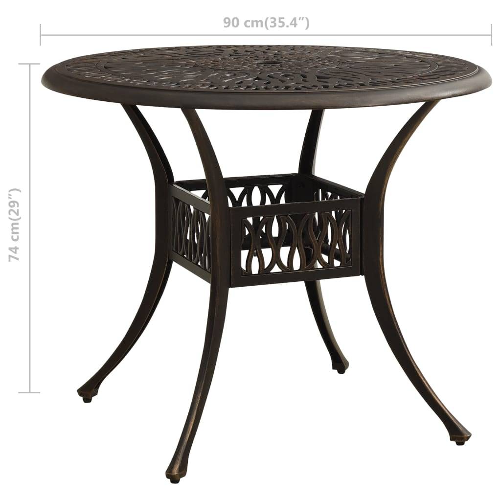 aardolie haalbaar Maakte zich klaar Table de jardin ronde Delonix D90cm Aluminium Bronze