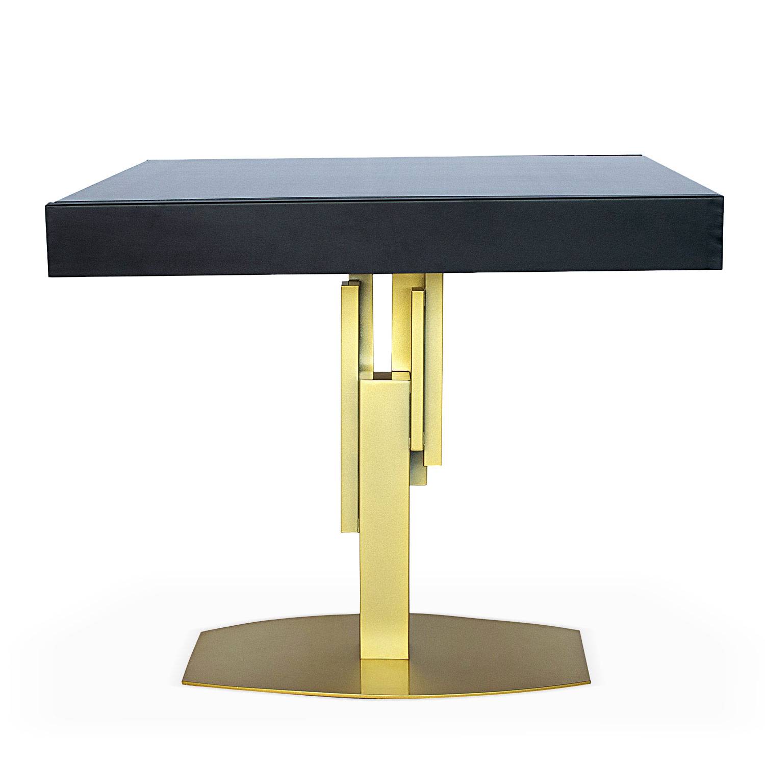 Mealane Tavolo quadrato allungabile di design 180 cm in legno oro e nero