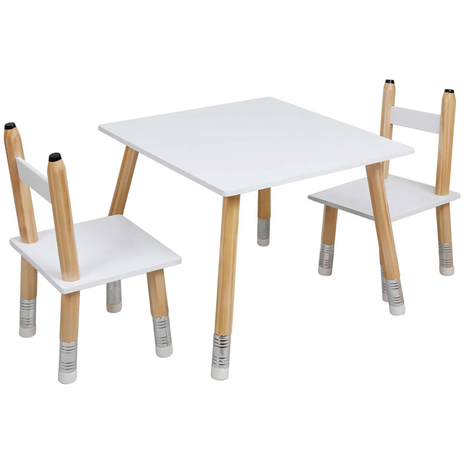 FUNLIO Table d'art en bois pour enfants et 2 chaises (pour enfants