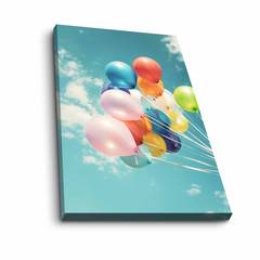 Cuadro decorativo ramo de globos de colores Imagen 45 x 70 cm MDF Multicolor