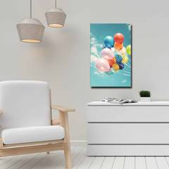 Cuadro decorativo ramo de globos de colores Imagen 45 x 70 cm MDF Multicolor