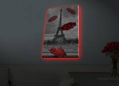 Tablero luminoso Lucendi Torre Eiffel 30 x 90 cm Tela de ante Madera Multicolor
