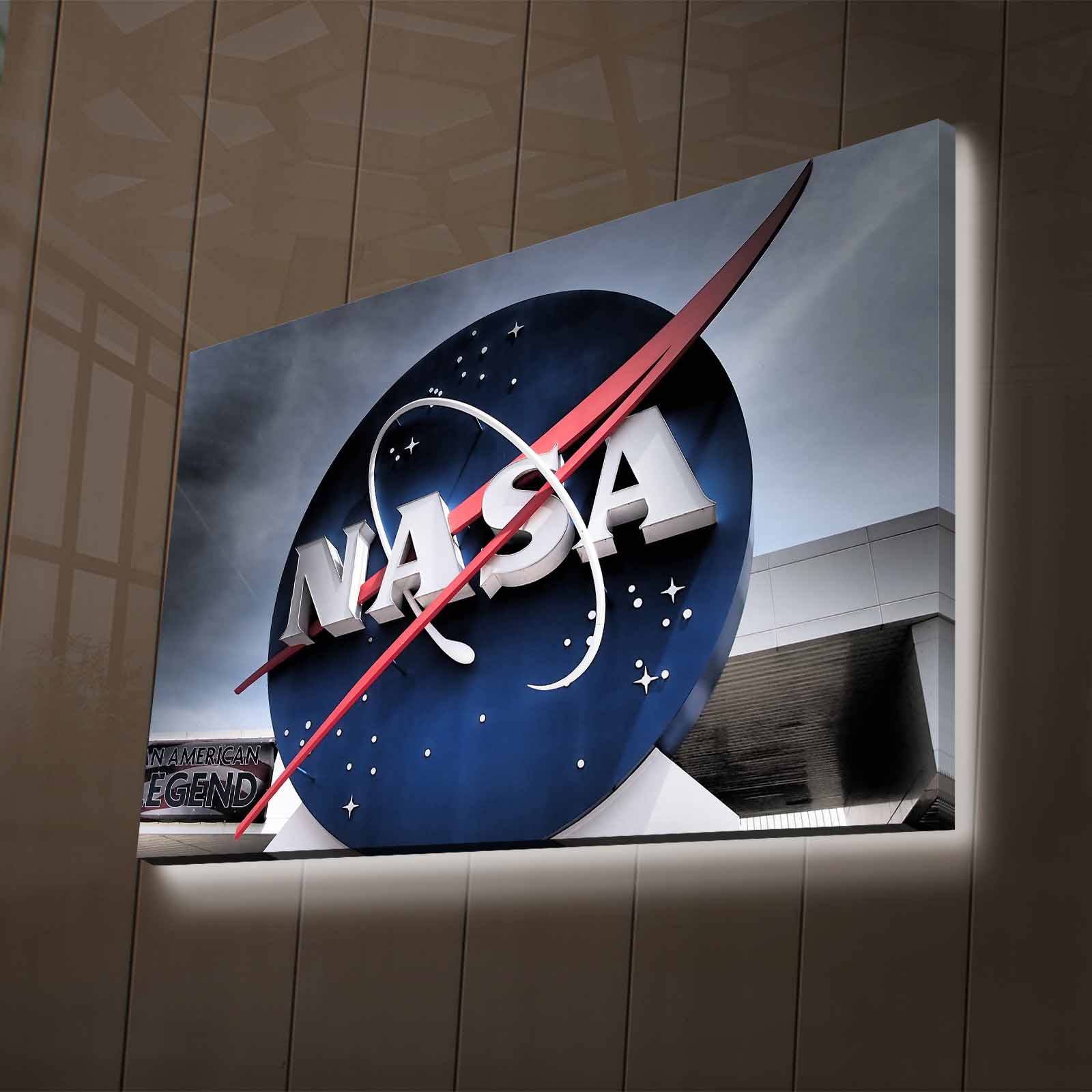 Tableau décoratif lumineux LED Lucendi L70x45cm Motif Logo NASA
