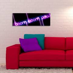 Lucendi Boom Tablero luminoso LED 30 x 90 cm Paño de gamuza Madera Multicolor