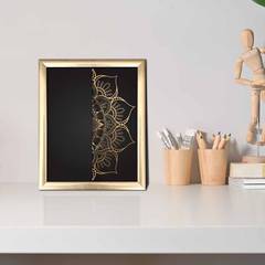Quadro decorativo Monet 23,5x28,5cm Legno motivo arabesco Oro