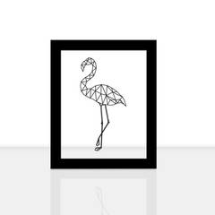 Cuadro decorativo enmarcado Pallium flamingo Plexiglás Negro