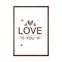 Tableau fait main Imago L50xH70 Bois massif Motif 'Love You' Marron