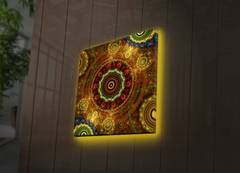 Lucendi LED-beleuchtetes Deko-Bild mit Mandala-Muster