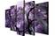 Tableau pentaptyque Atos Motif Glycines en fleurs Violet