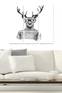Trittico dipinto Fabulosus L70xH50cm Motivo testa di cervo hipster in bianco e nero