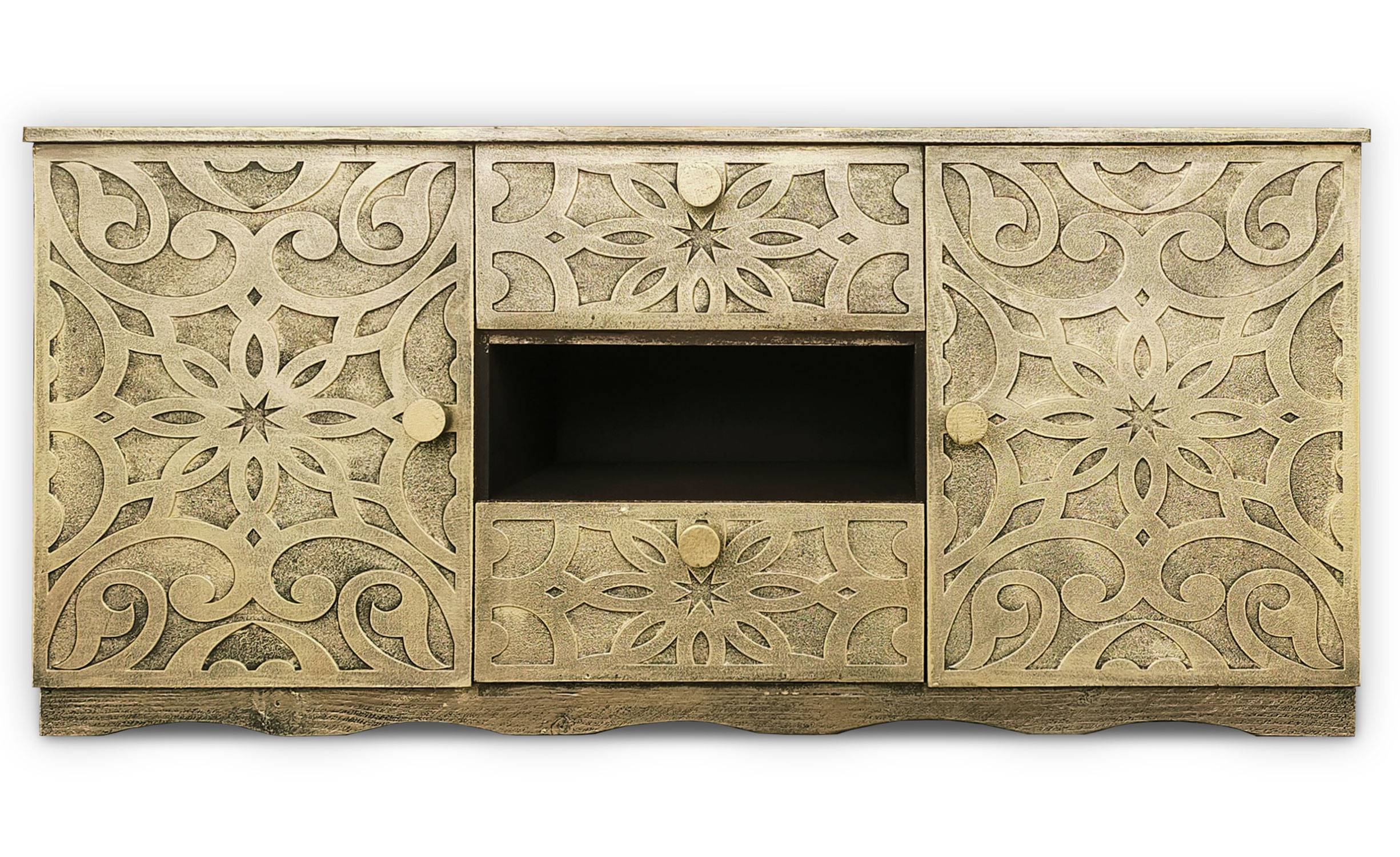 Oriëntaalse stijl dressoir met lijstwerk 120cm Talavera Brons