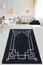 Abad tapijt 100x200cm Fluweel Geometrisch patroon Zwart en Wit