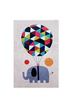 Tappeto Banthas 140x190cm Velluto motivo Elefante con pallone