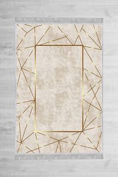 Bayard tapijt 100x300cm Beige fluweel en goud linnen
