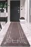 Tappeto da corridoio Abad 80x140cm in velluto con motivo geometrico marrone e bianco