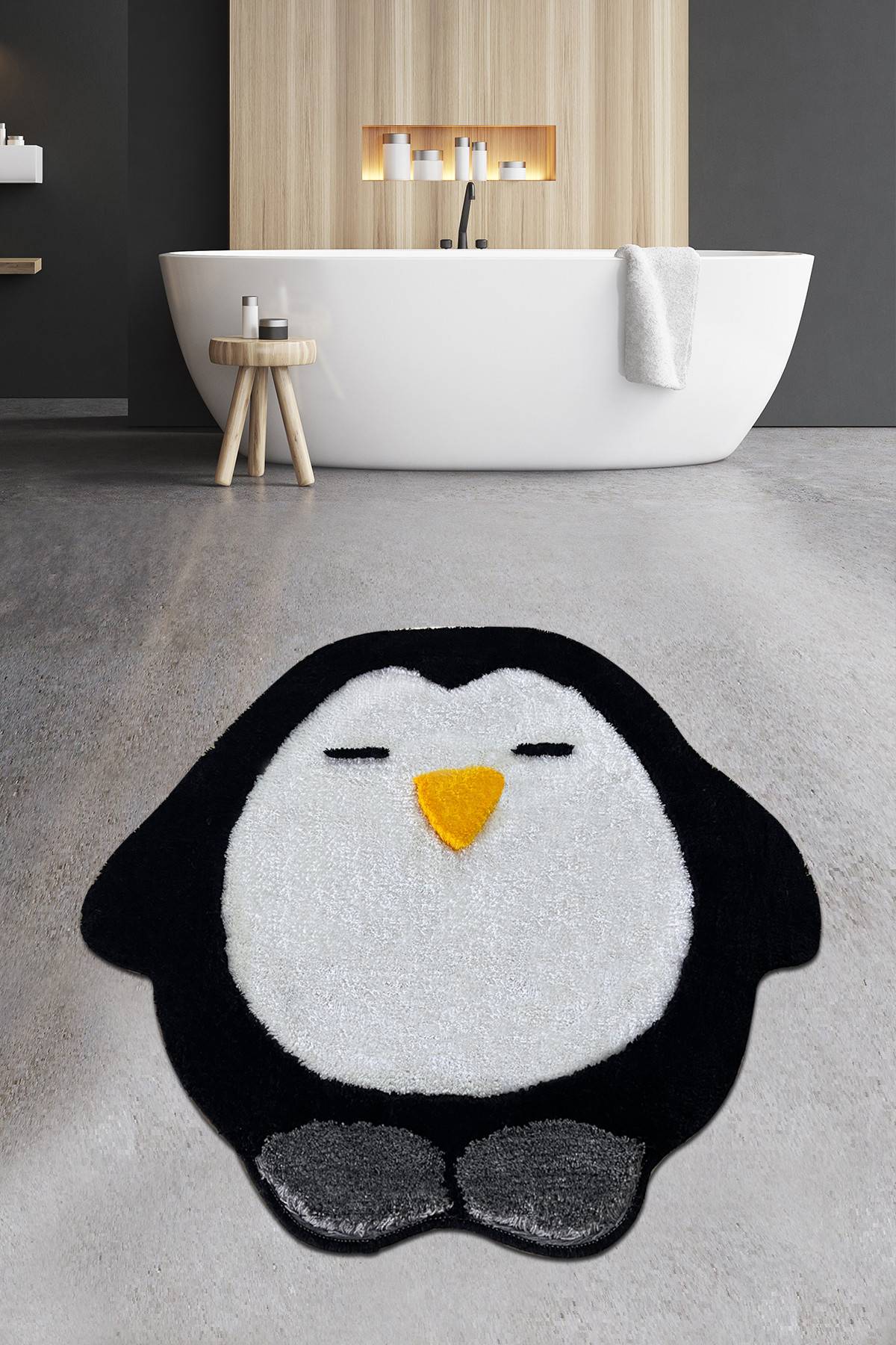 Artem pinguïn badkamerkleed Ø90 cm Acryl Multicolour 